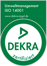 Zertifizierung Siegel Dekra Logo DIN ISO 14001